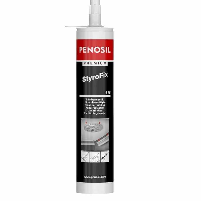 PENOSIL Standard StyroFix Līmes hermētiķis. Uzreiz izmantojama līmviela uz poliakrilāta dispersijas bāzes, bez šķīdinātāja.